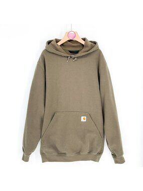 Carhartt Midweight Hoodie Olive Green Sweatshirt Loose Fit Hooded Men's Medium